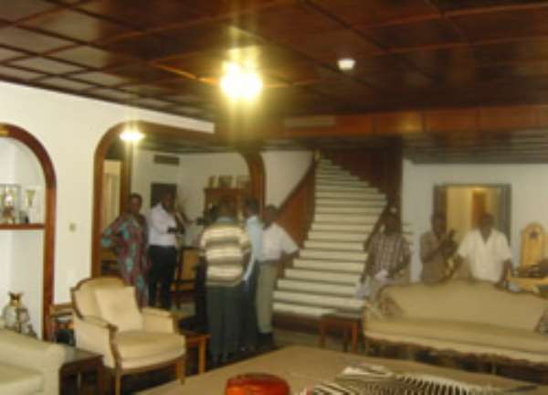 This is the main hall of Mr Kufuor's residence at the Airport Residential, Accra. With the palace ready in two months, would he move there?